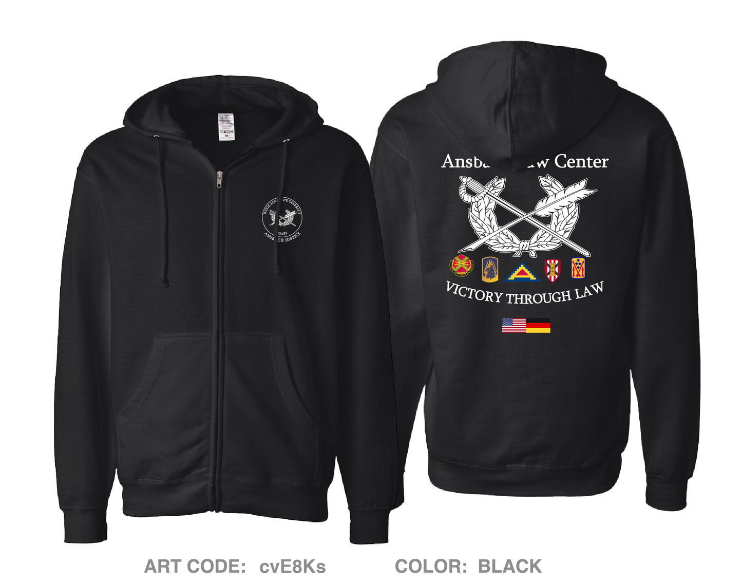 Ansbach Law Center Comfort Unisex Cotton Blend Full-Zip Hooded Sweatshirt - cvE8Ks