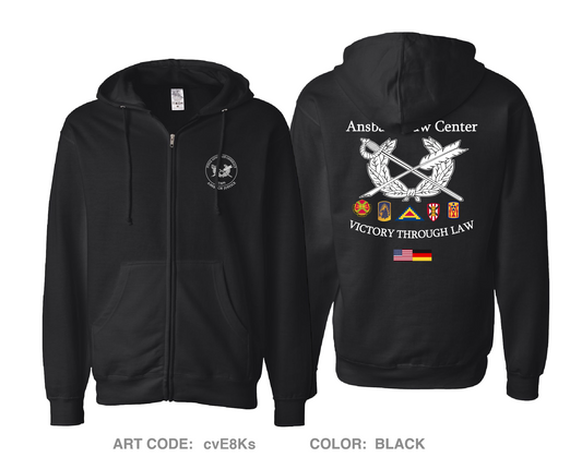 Ansbach Law Center Comfort Unisex Cotton Blend Full-Zip Hooded Sweatshirt - cvE8Ks