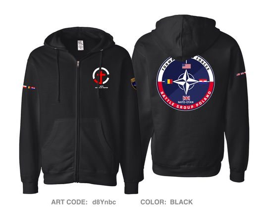 UMT HHC, 1-64 AR, 1ABCT, 3ID Comfort Unisex Cotton Blend Full-Zip Hooded Sweatshirt - d8Ynbc