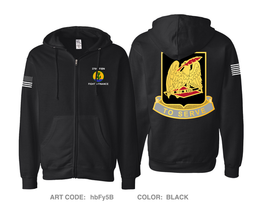376th Finance Battalion Comfort Unisex Cotton Blend Full-Zip Hooded Sweatshirt - hbFy5B