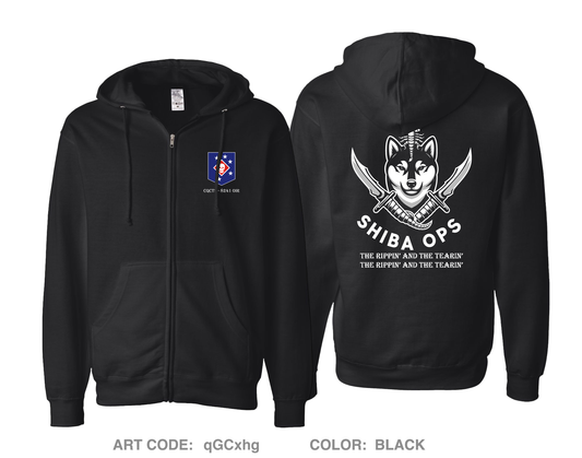 Shiba Ops Comfort Unisex Cotton Blend Full-Zip Hooded Sweatshirt - qGCxhg