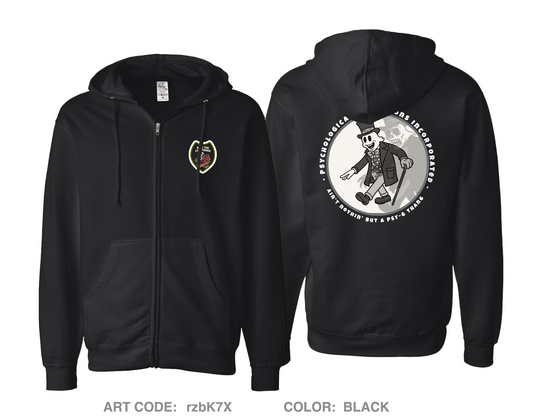 SOCAF PSYOP PDD Comfort Unisex Cotton Blend Full-Zip Hooded Sweatshirt - rzbK7X