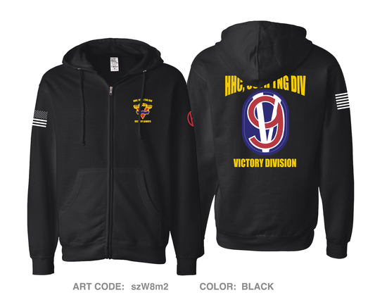95TH TNG DIV, HHC Comfort Unisex Cotton Blend Full-Zip Hooded Sweatshirt - szW8m2