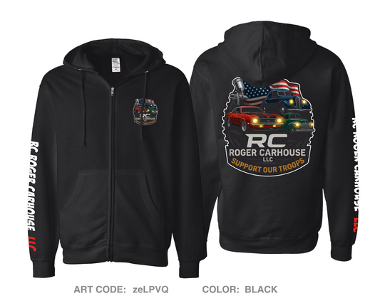 RC Roger CarHouse Comfort Unisex Cotton Blend Full-Zip Hooded Sweatshirt - zeLPVQ