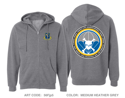 2-504th PIR Comfort Unisex Cotton Blend Full-Zip Hooded Sweatshirt - 56Fjp5