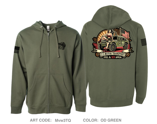 2nd Battalion 5th Marines Comfort Unisex Cotton Blend Full-Zip Hooded Sweatshirt - Mvw3TQ