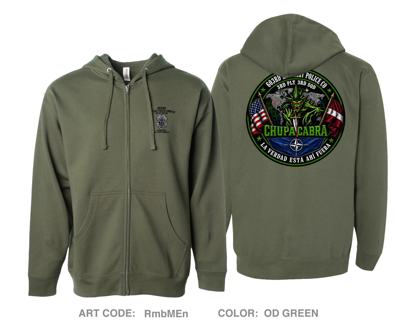 603rd military police company Comfort Unisex Cotton Blend Full-Zip Hooded Sweatshirt - RmbMEn