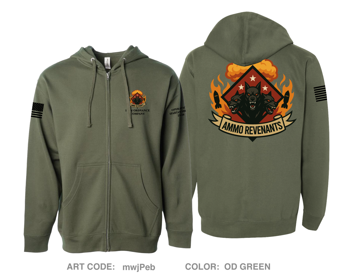 163D Comfort Unisex Cotton Blend Full-Zip Hooded Sweatshirt - mwjPeb