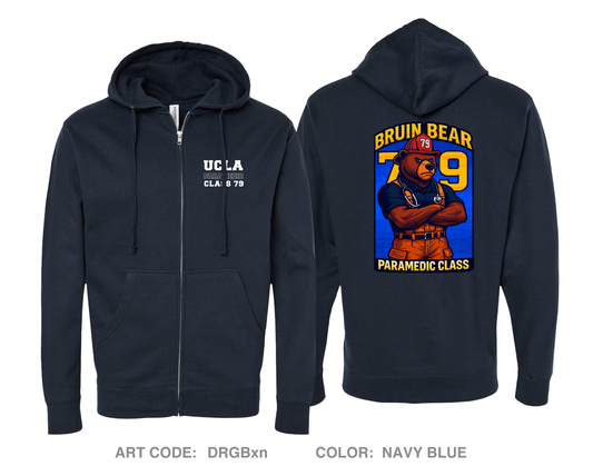 UCLA Paramedic Class 79 Comfort Unisex Cotton Blend Full-Zip Hooded Sweatshirt - DRGBxn