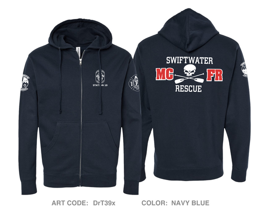 MCFRS Station 10 Comfort Unisex Cotton Blend Full-Zip Hooded Sweatshirt - DrT39x