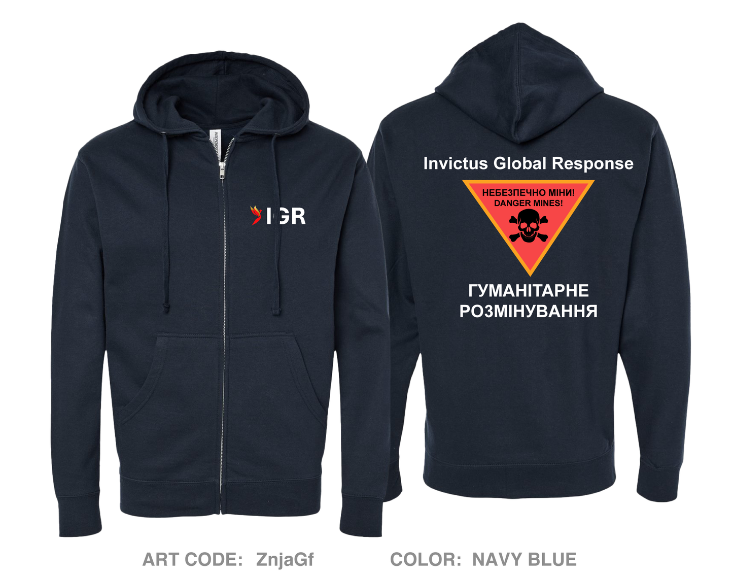 Invictus Global Response Comfort Unisex Cotton Blend Full-Zip Hooded Sweatshirt - ZnjaGf