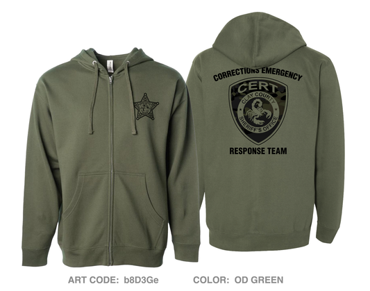 CERT Corrections Emergency Response Team Comfort Unisex Cotton Blend Full-Zip Hooded Sweatshirt - b8D3Ge
