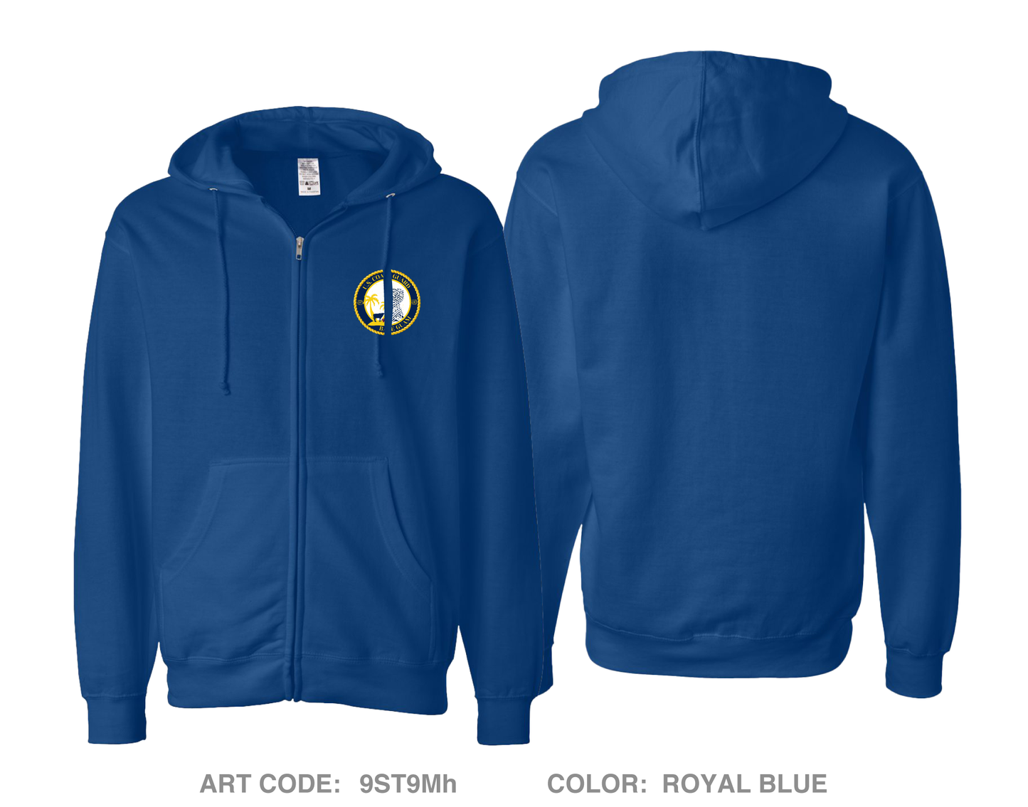 USCG Base Guam Comfort Unisex Cotton Blend Full-Zip Hooded Sweatshirt - 9ST9Mh