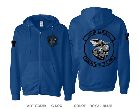 96th Dental Squadron Comfort Unisex Cotton Blend Full-Zip Hooded Sweatshirt - JX7SOX