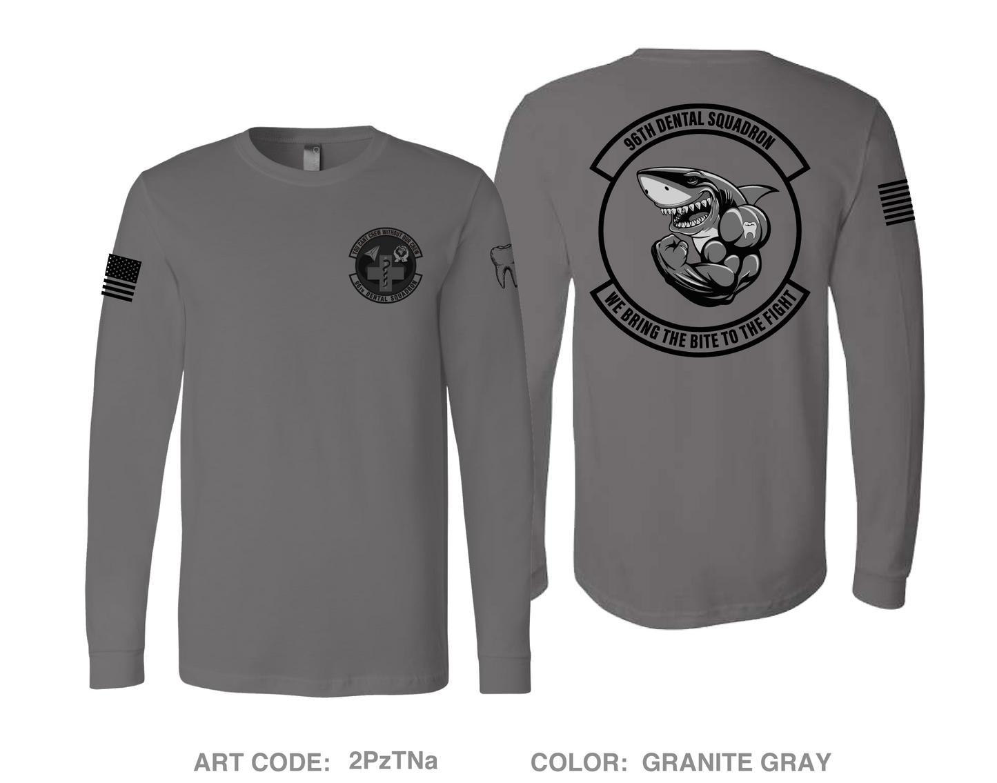 96th Dental Squadron Comfort Unisex Cotton LS Tee - 2PzTNa
