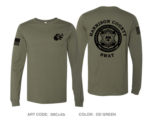 Harrison County SWAT Comfort Men's Cotton LS Tee - 3MCuXb