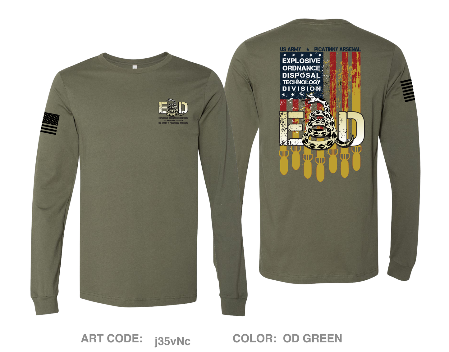 Explosive Ordnance Disposal Technology Division (EOD) Comfort Unisex Cotton LS Tee - j35vNc