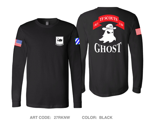 Ghost Platoon, 1st Battalion, 64th Armor Regiment, Task Force Scouts, 3rd Infantry Division Comfort Unisex Cotton LS Tee - 27RKNW