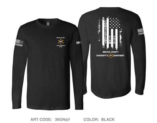 Bristol County Sheriff's Office Comfort Unisex Cotton LS Tee - 36GNqV