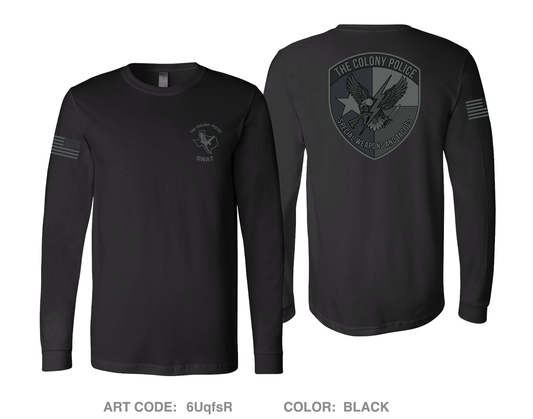The Colony Police Department SWAT Comfort Unisex Cotton LS Tee - 6UqfsR