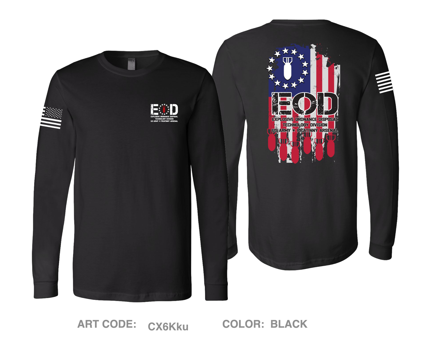 Explosive Ordnance Disposal Technology Division (EOD) Comfort Unisex Cotton LS Tee - CX6Kku