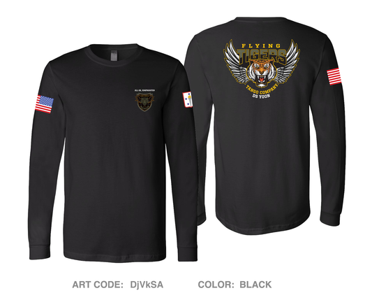 "Flying Tigers" 82nd Platoon, Tango Company, 266th QM BN Comfort Men's Cotton LS Tee - DjVkSA