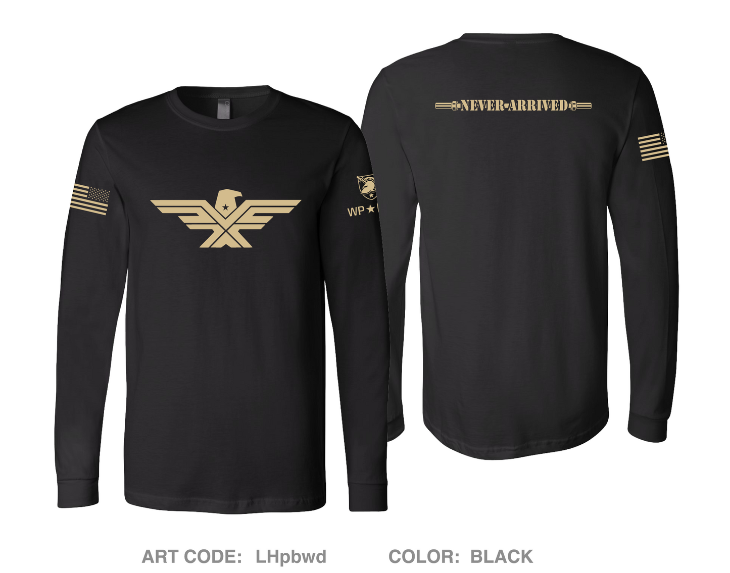 CrossFit Black and Gold Comfort Unisex Cotton LS Tee - LHpbwd