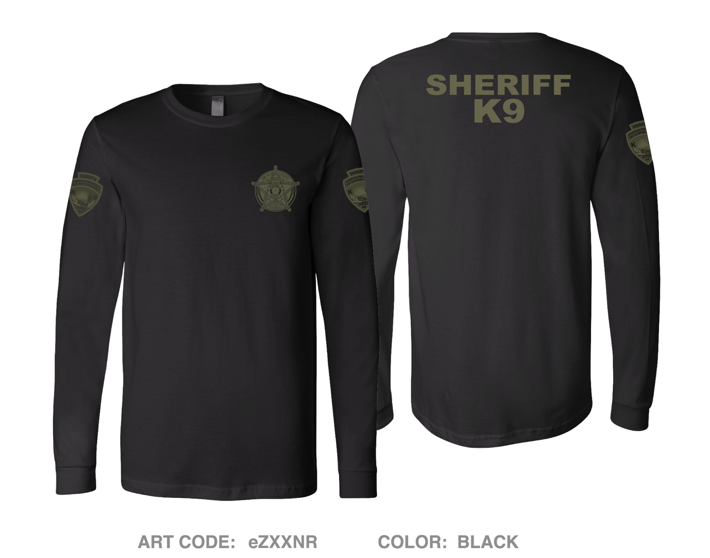 Washington County Sheriffs Office Maine K9 Comfort Unisex Cotton LS Tee - eZXXNR