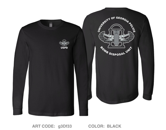University of Georgia Bomb Disposal Unit Comfort Unisex Cotton LS Tee - g3Df33