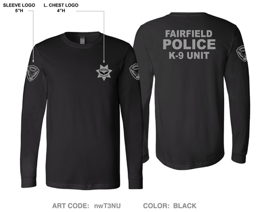 Fairfield Police K9 Unit Comfort Unisex Cotton LS Tee - nwT3NU