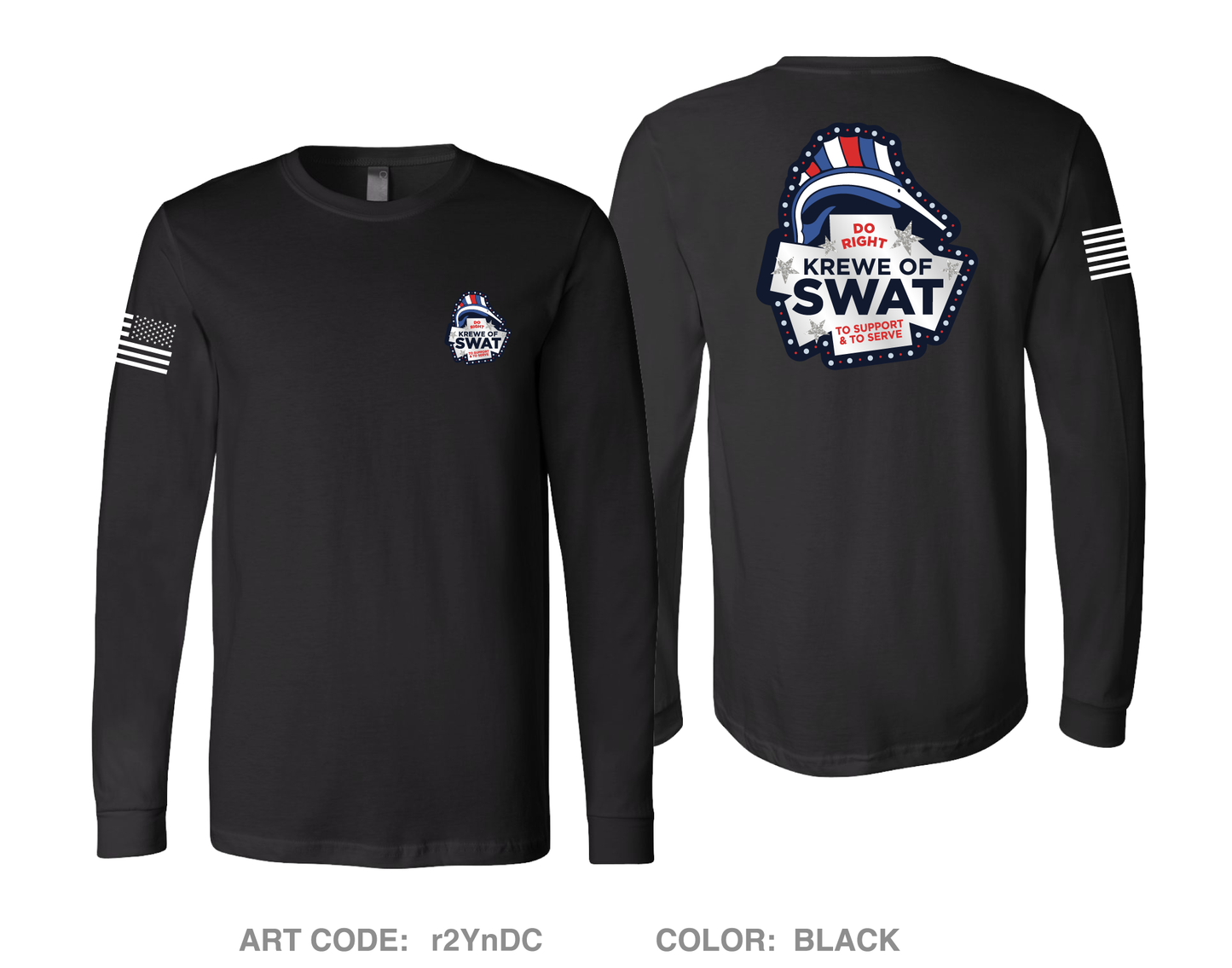 Krewe of SWAT Comfort Unisex Cotton LS Tee - r2YnDC