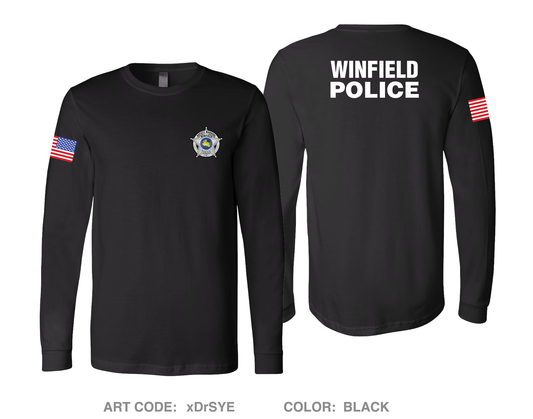 Winfield Police Department Comfort Unisex Cotton LS Tee - xDrSYE