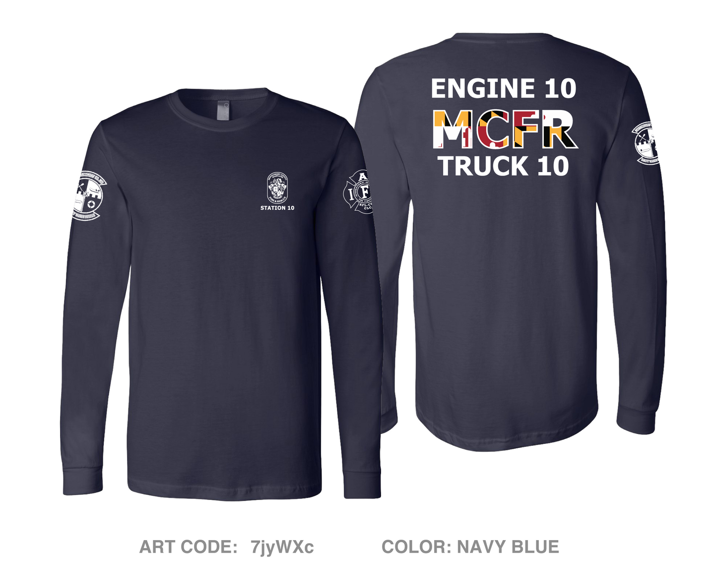 MCFRS Station 10 Comfort Unisex Cotton LS Tee - 7jyWXc