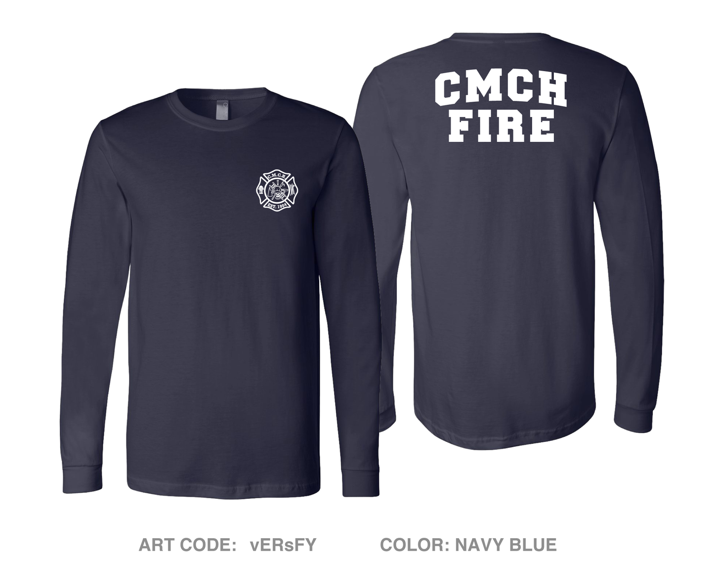 Cape May Court House Fire Dept Comfort Unisex Cotton LS Tee - vERsFY