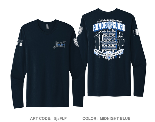 Joliet Police Dept Fundraising Collection Comfort Unisex Cotton LS Tee - 8jaFLF