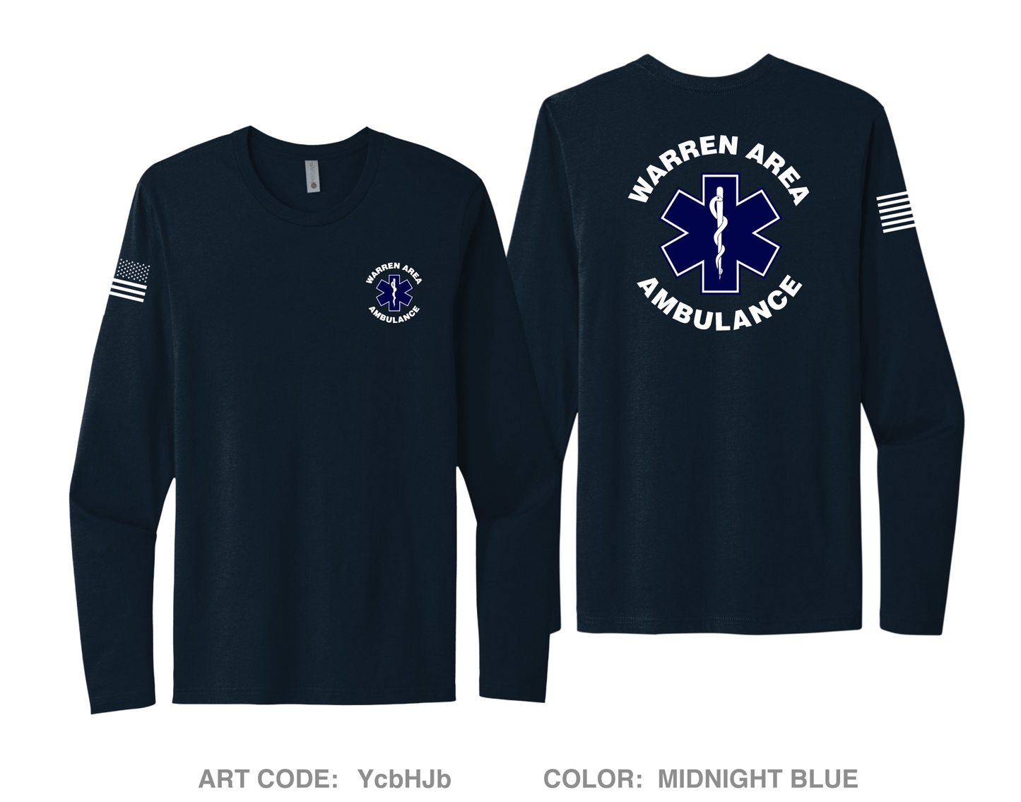 Warren Area Ambulance Comfort Unisex Cotton LS Tee - YcbHJb