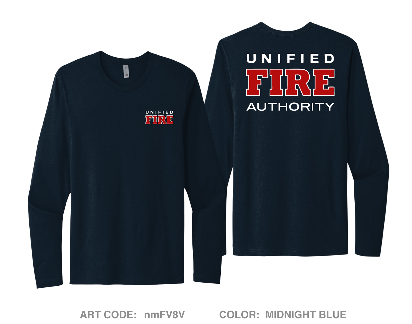 Unified Fire Authority Comfort Unisex Cotton LS Tee - nmFV8V