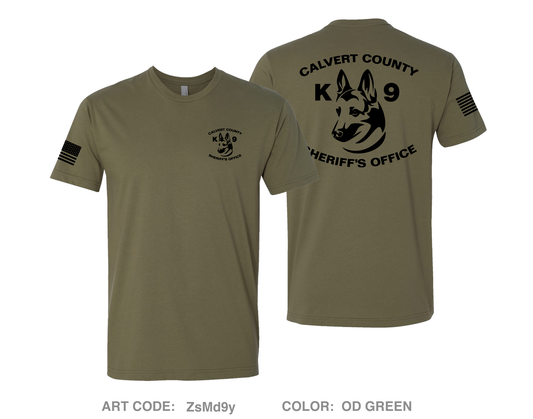 Calvert County Sheriff's Office K-9 Unit Comfort Unisex Cotton SS Tee - ZsMd9y