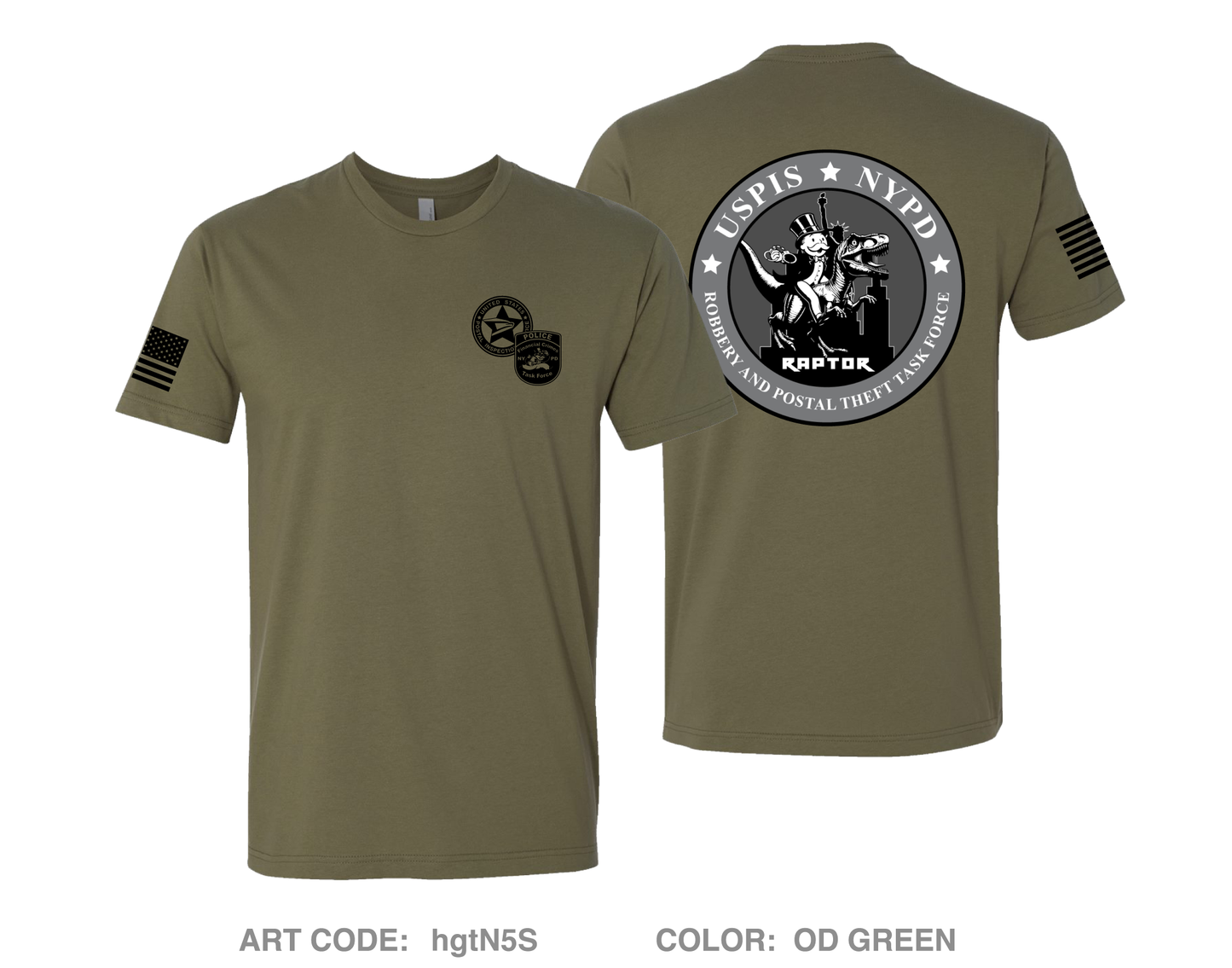 USPIS|NYPD RAPTOR Task Force Comfort Unisex Cotton SS Tee - hgtN5S