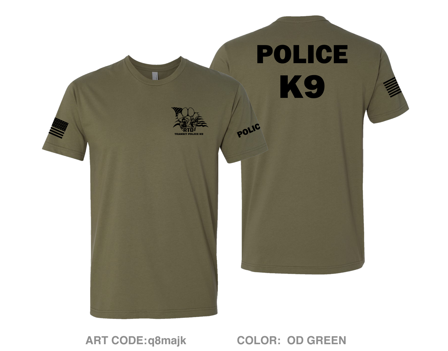 RTD Transit Police K9 Comfort Unisex Cotton SS Tee - q8majk