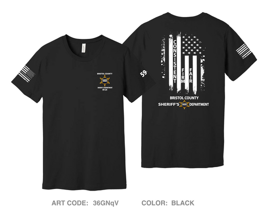 Bristol County Sheriff's Office Comfort Unisex Cotton SS Tee - 36GNqV