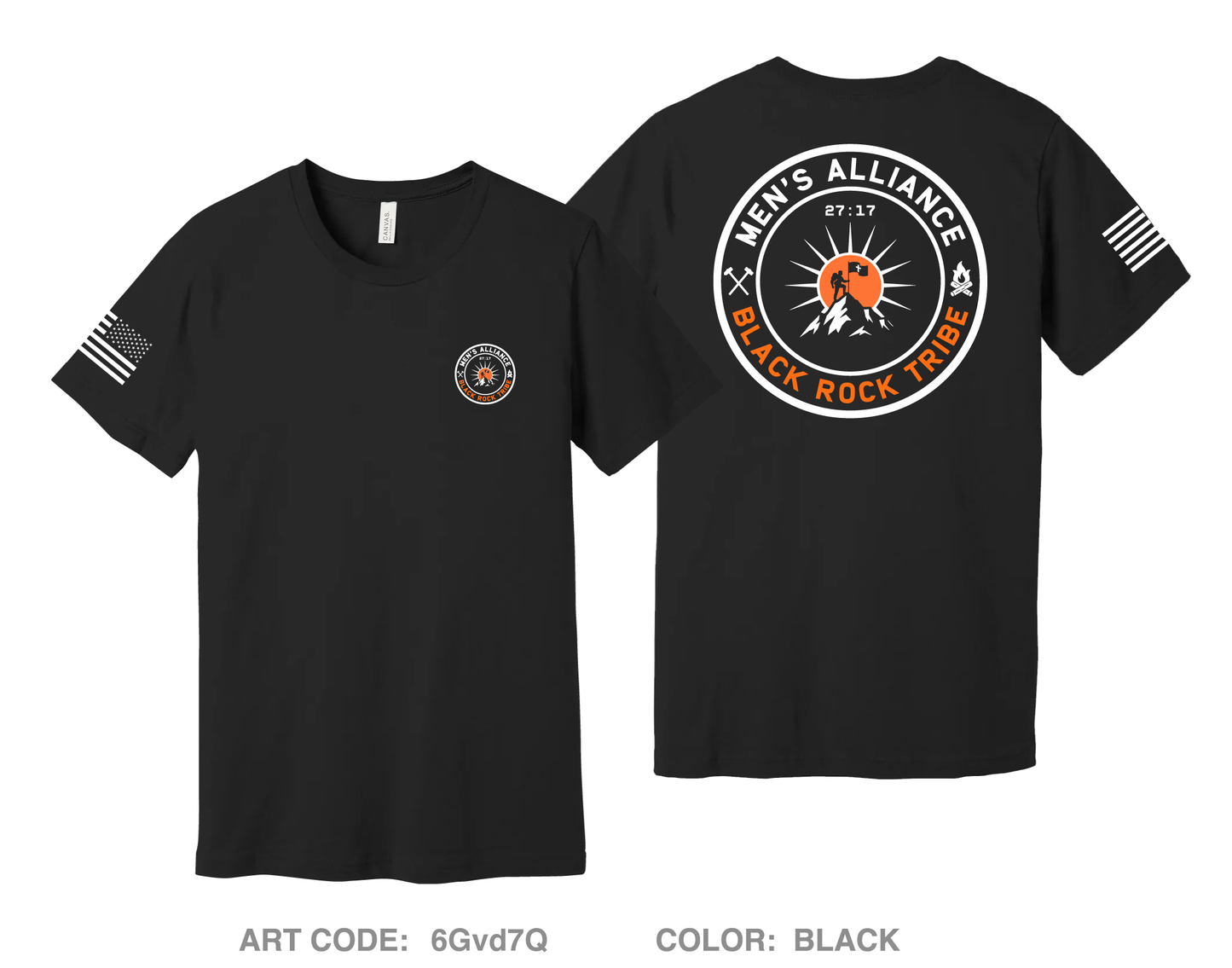 Black Rock Tribe Comfort Unisex Cotton SS Tee - 6Gvd7Q