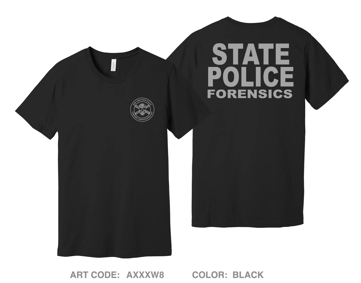 New York State Police - Forensic Identification Unit Comfort Unisex Cotton SS Tee - AXXXW8