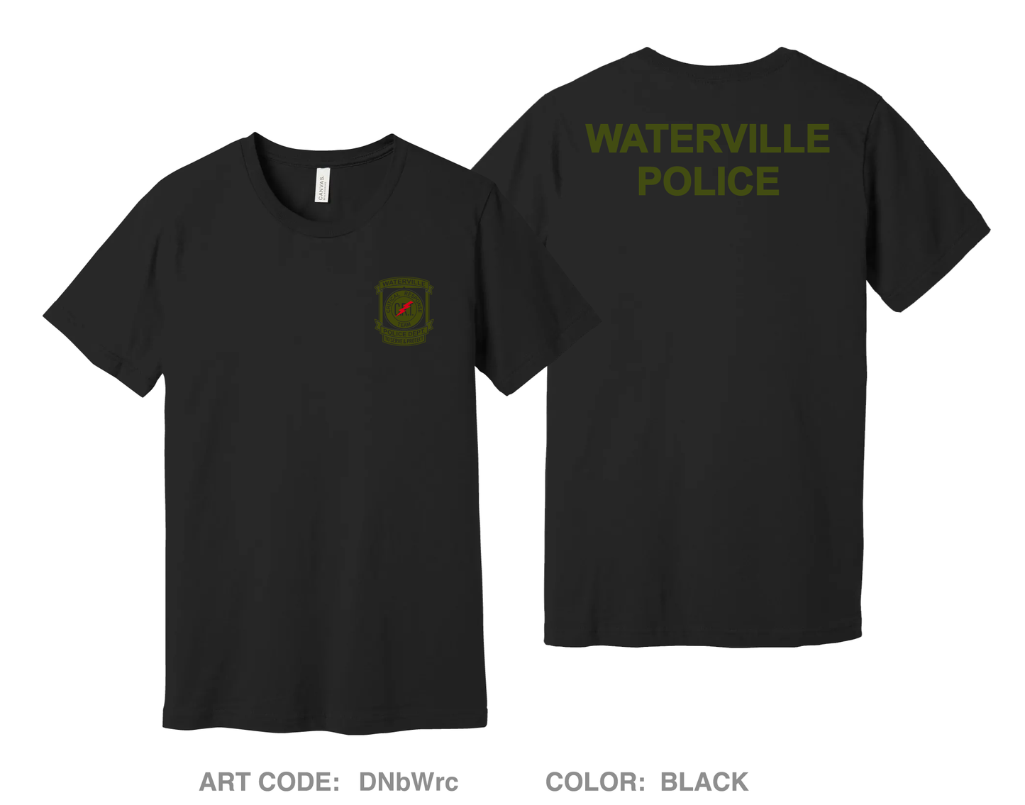Waterville police Comfort Unisex Cotton SS Tee - DNbWrc
