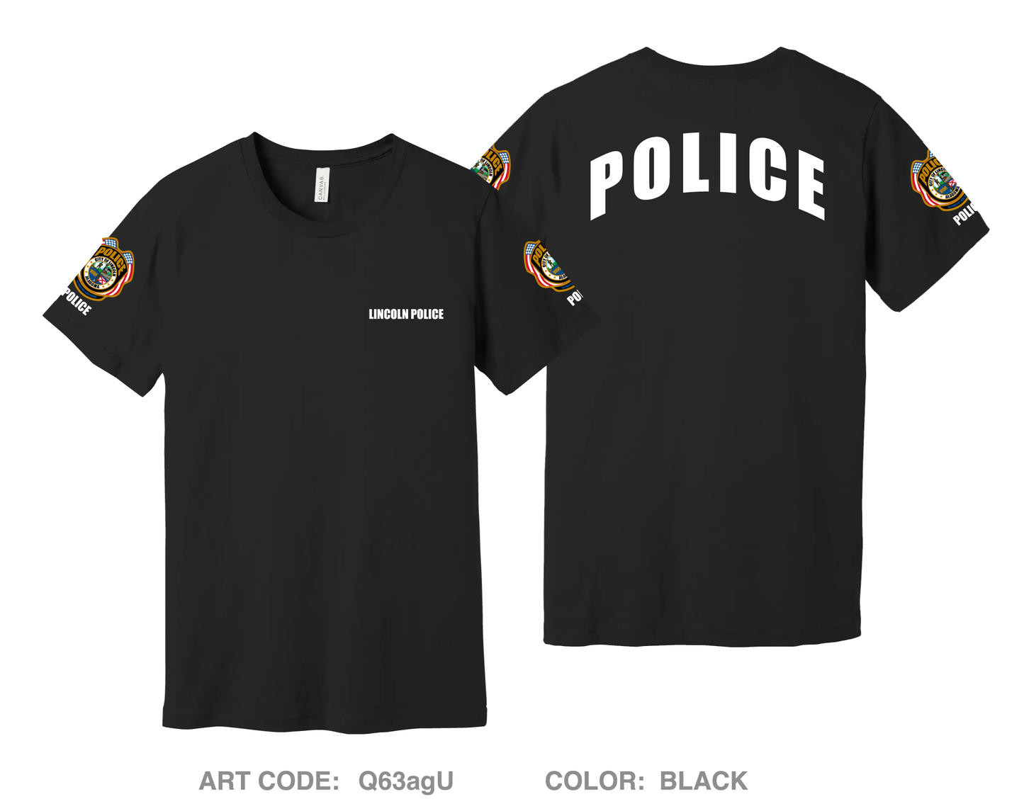 Lincoln Police Department Comfort Unisex Cotton SS Tee - Q63agU