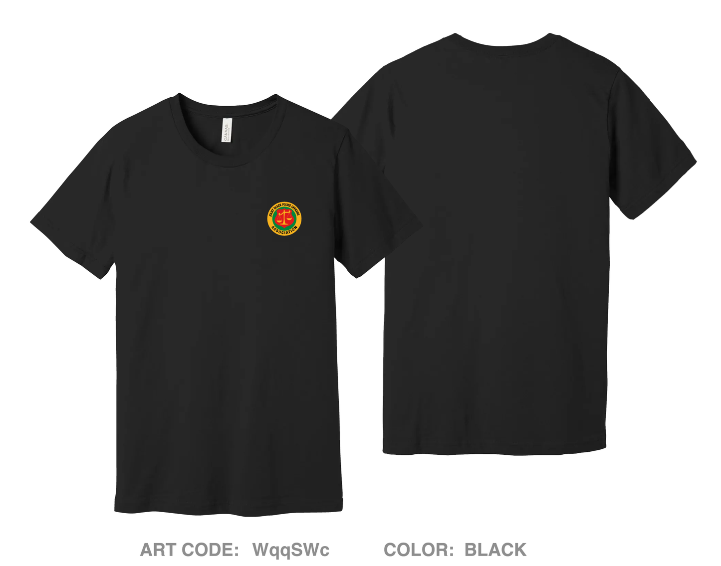 Joliet Black Police Officers Association Comfort Unisex Cotton SS Tee - WqqSWc