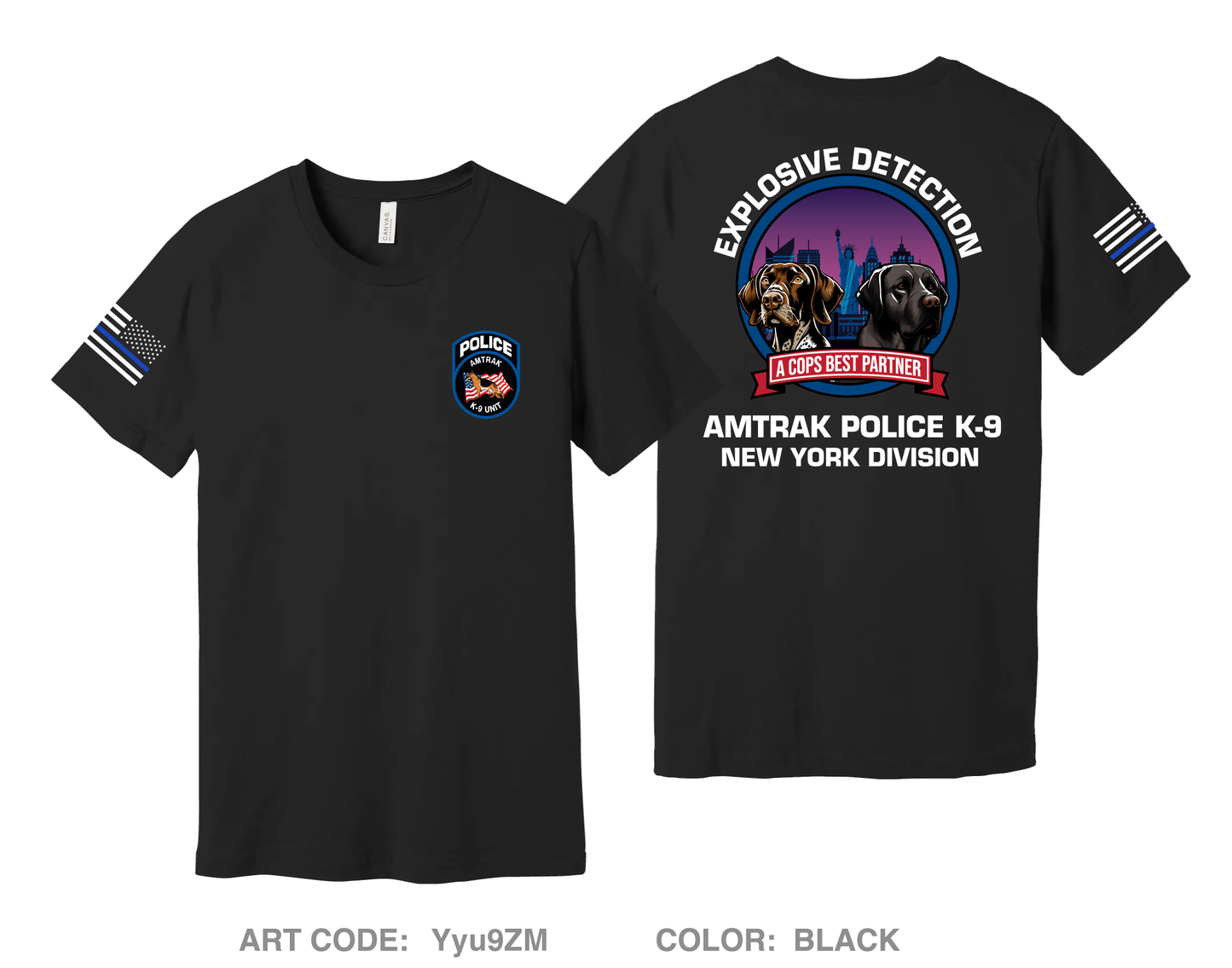 Amtrak police K-9 unit Comfort Unisex Cotton SS Tee - Yyu9ZM