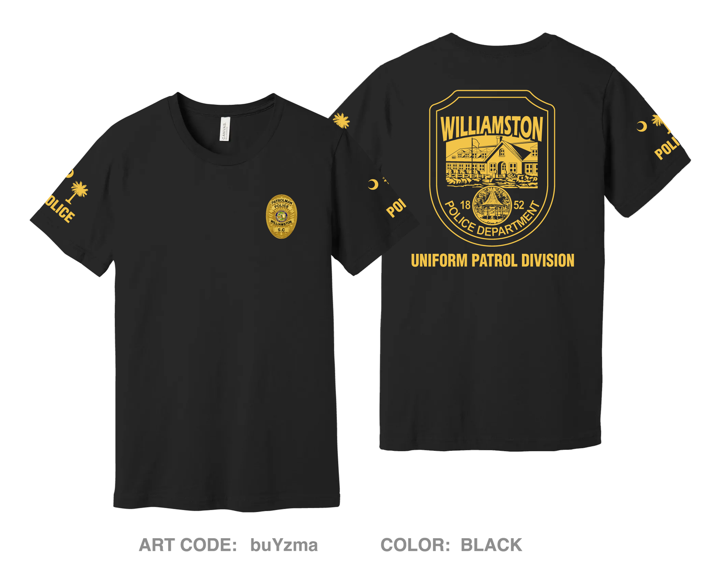 Williamston Police Department Comfort Unisex Cotton SS Tee - buYzma