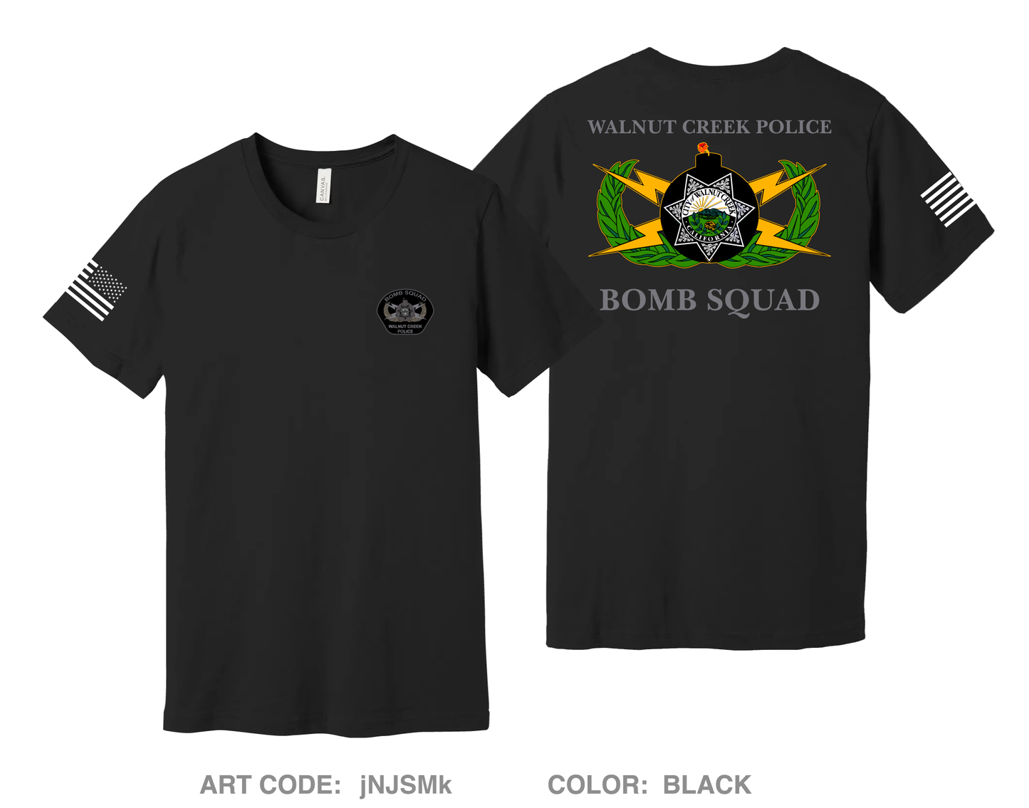 Walnut Creek Police Bomb Squad Comfort Unisex Cotton SS Tee - jNJSMk