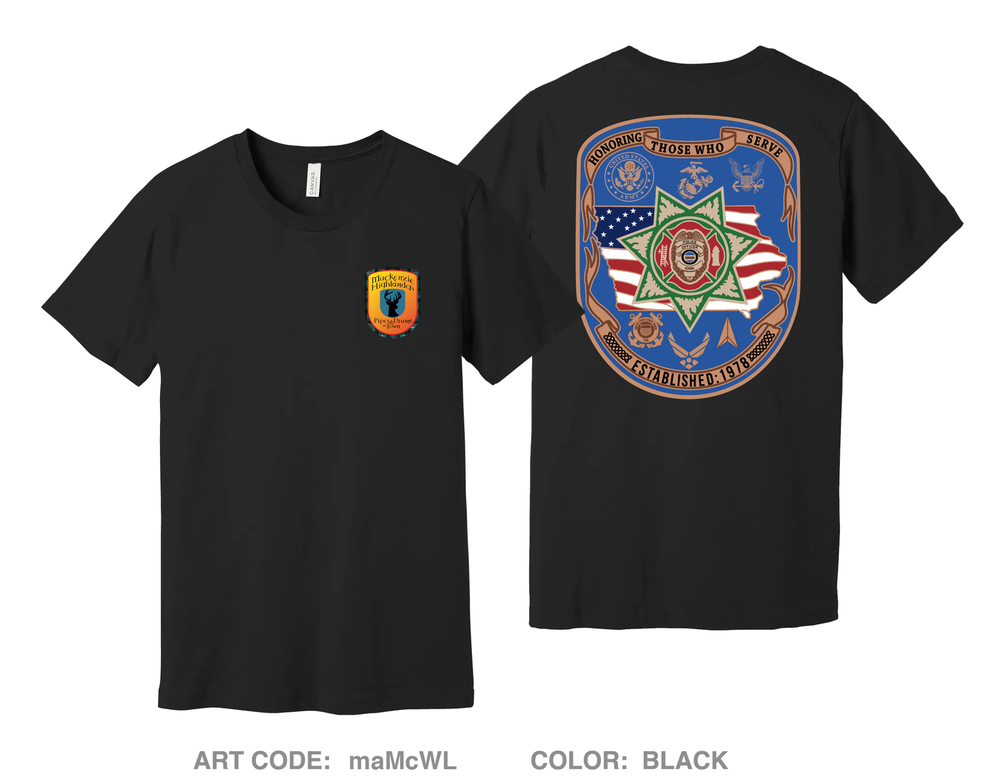 Mackenzie Highlanders Fundraising Collection Comfort Unisex Cotton SS Tee - maMcWL